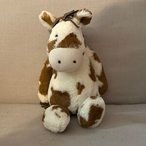 Jellycat Bashful Pinto Pony – Style JCINC3096– Medium Plush Toy. Cream and brown